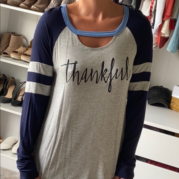 "Thankful" Long Sleeve Raglan Top - Picture 3 of 7